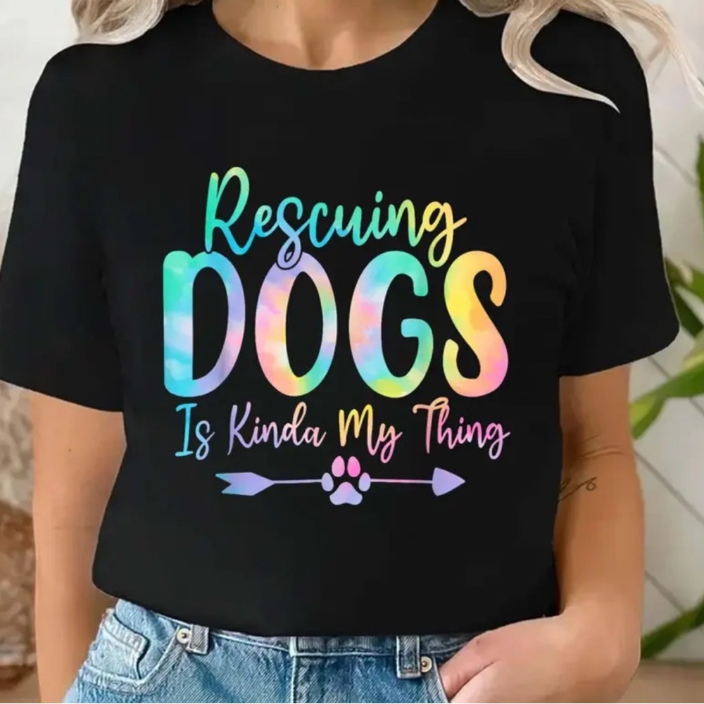 NEW Black Dog Rescue T-Shirt - Picture 1 of 2